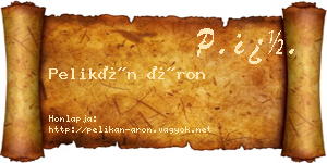 Pelikán Áron névjegykártya
